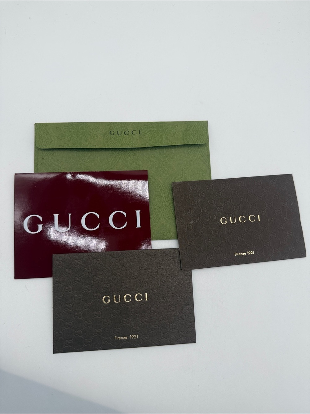 Authentic Gucci Empty Receipt Card Envelopes Receipt Holders Set of Four